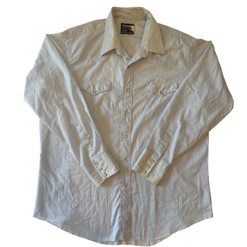 Wrangler Cowboy Cut Regular Fit Men's Long Sleeve Western Shirt Size 17.5‎ x 35
